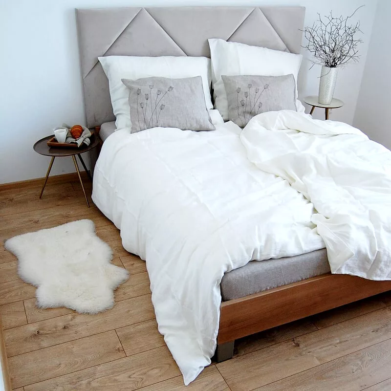 ľanové posteľné obliečky biele