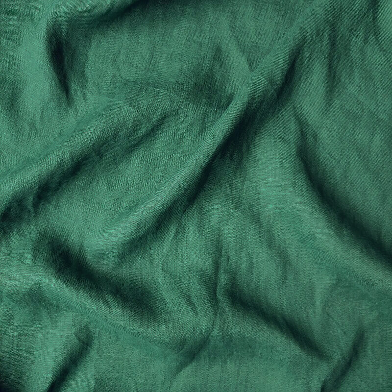ľanová látka dark green stonewashed