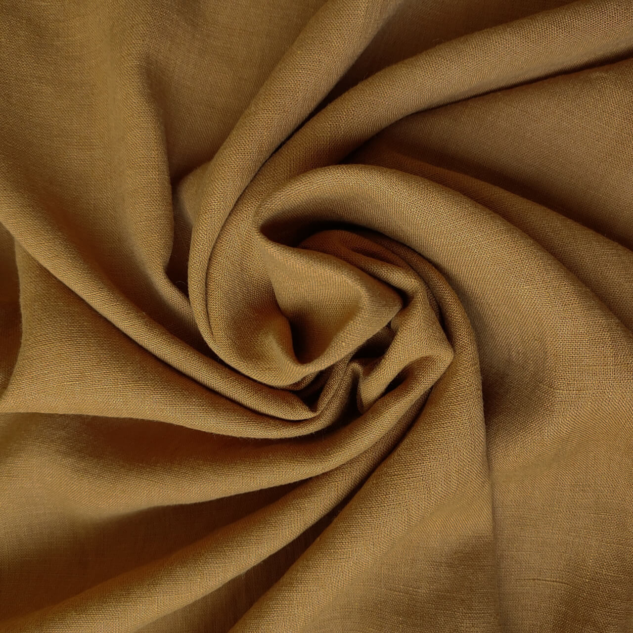 Ľanová látka dark camel 100 % ľan